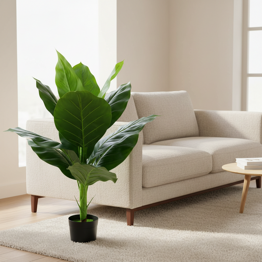 Plantă Artificială Tip Bananier Musa, 100 cm, Verde