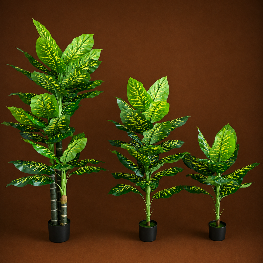 Plantă Artificială Tip Dieffenbachia, 100 cm, Verde