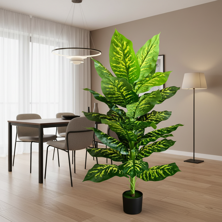 Plantă Artificială Tip Dieffenbachia, 150 cm, Verde