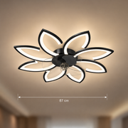 Lustra LED Ventilator ANEMO cu Telecomanda, 47W, D87cm, Lumina Rece/Neutra/Calda, Metal si Plastic, Negru