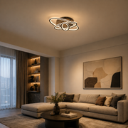 LED luster s diaľkovým ovládaním TIANA 78W, 3 elipsy, Studené/Teplé/Neutrálne svetlo, Stmievateľné, Čierny