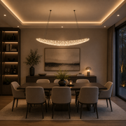 Moderný luster s krištáľom, PRAHA, 31W, dĺžka 80 cm, zlatý, nastaviteľná výška