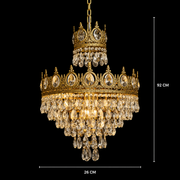 Krištáľový luster REGALITE Petito, 3XE14, Priemer 25cm, Lesklý zlatý, Nastaviteľná výška