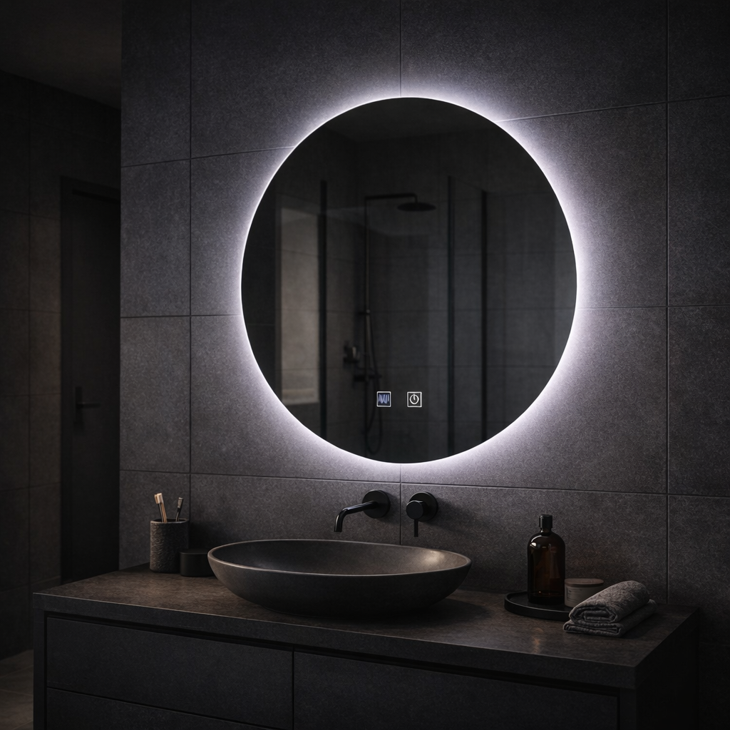 Oglinda LED Rotunda, 70cm, Isolda, Touch, Sistem Dezaburire Oglinzi Korman E Default Title Alessandro Design