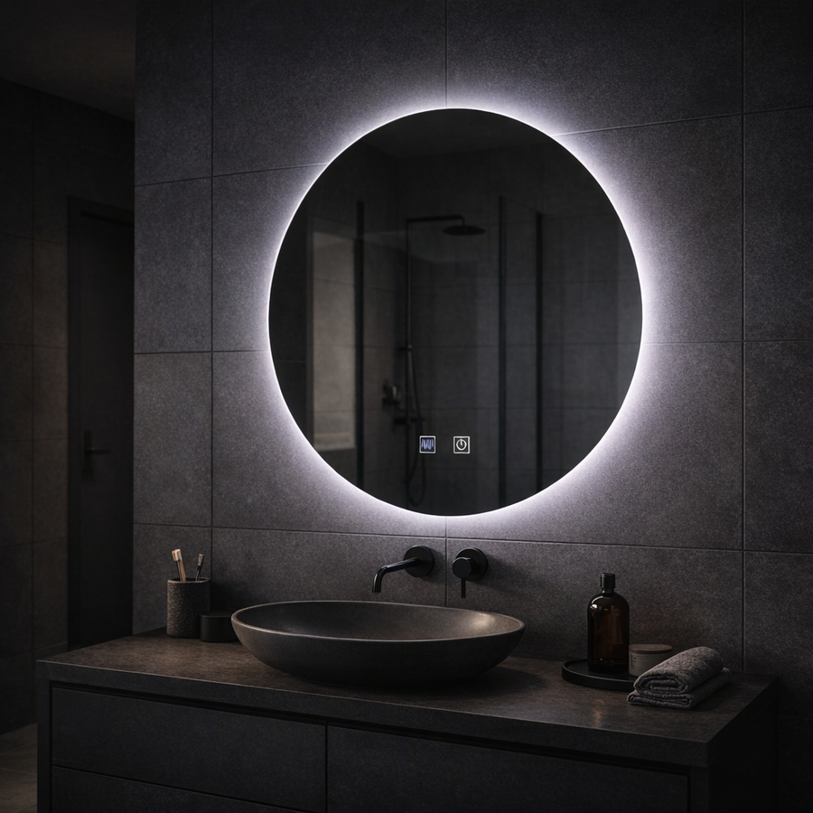 Oglinda LED Rotunda, 70cm, Isolda, Touch, Sistem Dezaburire Oglinzi Korman E Default Title Alessandro Design