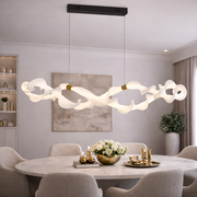 Lustra LED Suspendata Acril UNDA Infinity, 36W, Lumina Calda/Neutra/Rece 3000/4000/6000K, Alb Auriu, Inaltime Reglabila Lustre Moderne Default Title Alessandro Design
