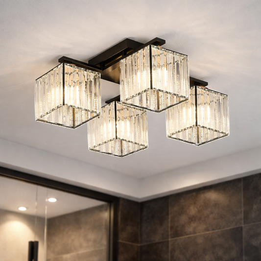 Lustra Georgiana, LC111/4BK, 4x E27, Negru, Metal Lustre Clasice Default Title Alessandro Design