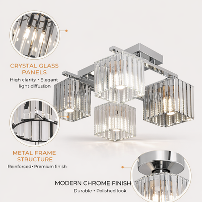 Lustra Georgiana, LC115/4, 4x E27, Crom, Metal Lustre Clasice Default Title Alessandro Design