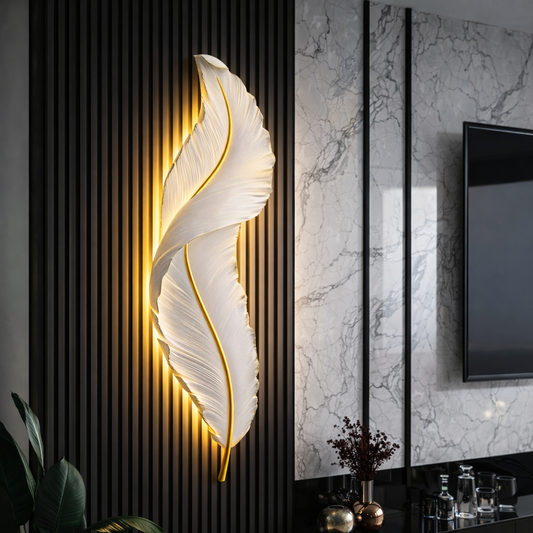 Aplica LED, Pena Decorativa 85CM 31W Lumina Rece/Calda/Neutra Alb Auriu Aplice de Interior Default Title Alessandro Design