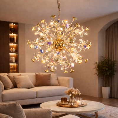 Moderný krištáľový luster, CC372/600GD, 32xG4, zlato a kryštály, 55 cm, nastaviteľná výška, kov a krištáľ
