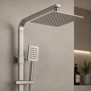 SET Coloana de dus cu baterie, Inox, para patrata, efect ploaie, 3 functii, montare pe perete, Satinat, Accesorii Incluse, LY005 Baterii & Coloane de Duș Default Title Alessandro Design