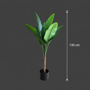 Planta Artificială Copac Tip Bananier, 130 cm, 6 frunze, Verde, cu Ghiveci