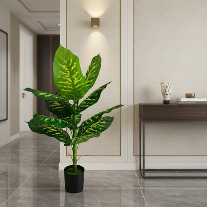 Plantă Artificială Tip Dieffenbachia, 100 cm, Verde