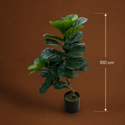 Planta Artificială Copac Tip Ficus, 2 Ramuri, 100 cm, Verde, cu Ghiveci