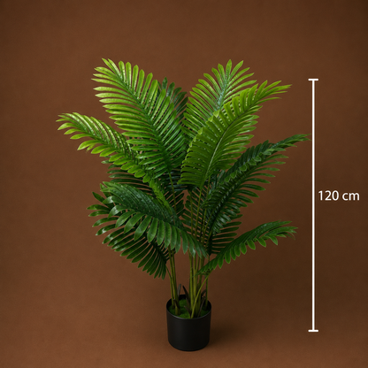 Plantă Artificială Tip Palmier Areca, 12 frunze, 120 cm, Verde