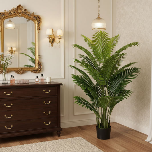Plantă Artificială Tip Palmier Areca, 15 frunze, 150 cm, Verde