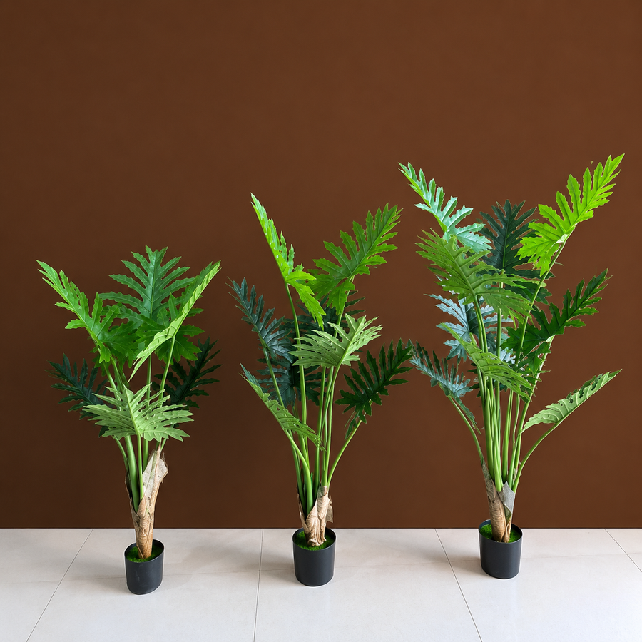Plantă Artificială Tip Filodendron, 10 frunze, 160 cm, Verde