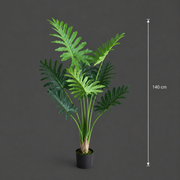 Plantă Artificială Tip Filodendron, 8 frunze, 140 cm, Verde