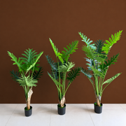 Plantă Artificială Tip Filodendron, 8 frunze, 140 cm, Verde