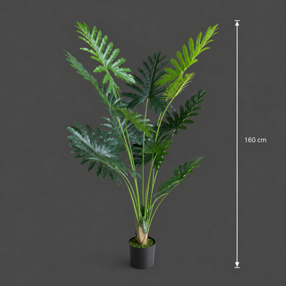 Plantă Artificială Tip Filodendron, 10 frunze, 160 cm, Verde