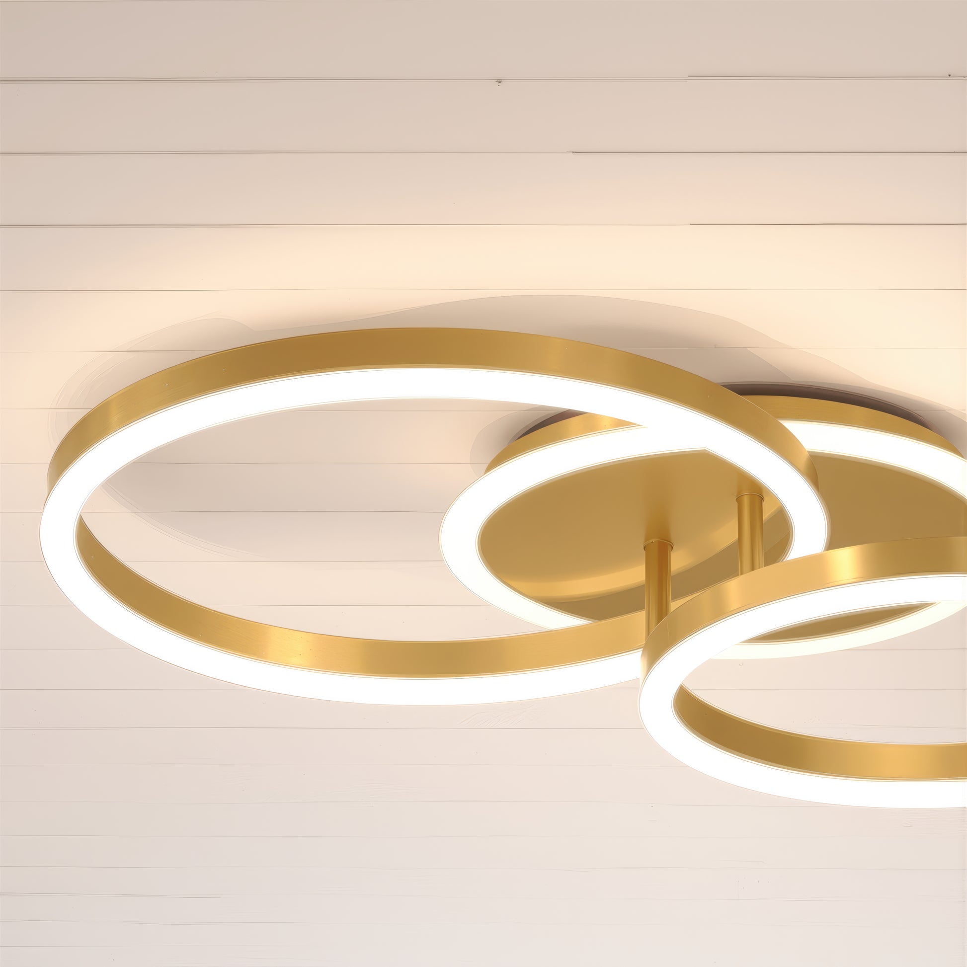 Lustra LED cu telecomanda RINOVA 66W, 2 Cercuri, lumina Rece/Calda/Neutra, Dimabila, Auriu Lucios Lustre LED cu Telecomanda Default Title Alessandro Design
