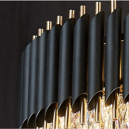 Candelabru Cristal VERSAILLES Eleganza 8x E14, 48 cm, Auriu Lucios si Negru, Inaltime Reglabila Candelabre Cristal Default Title Alessandro Design