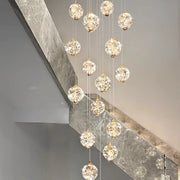 Candelabru Cristal LED KILKENNY Culmino, 144W, Lumina Neutra, Diametru 60cm, Auriu Candelabre Moderne Default Title Alessandro Design