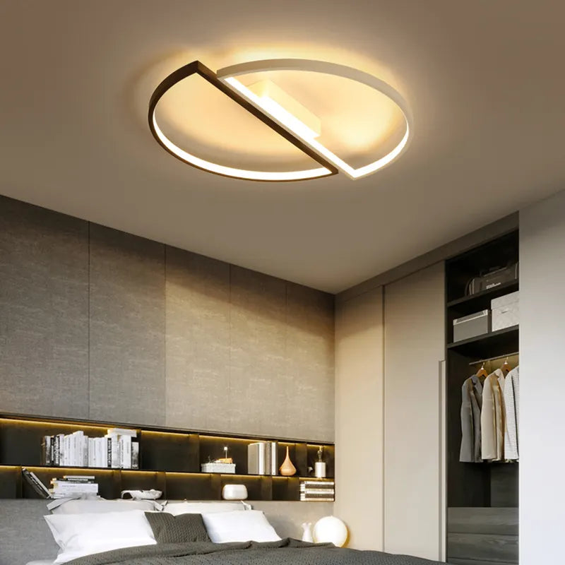 Lustra LED cu telecomanda VECTOR ARCUS 52W, 2 Elemente, lumina Rece/Calda/Neutra, Dimabila, Alb Negru Lustre LED cu Telecomanda Default Title Alessandro Design