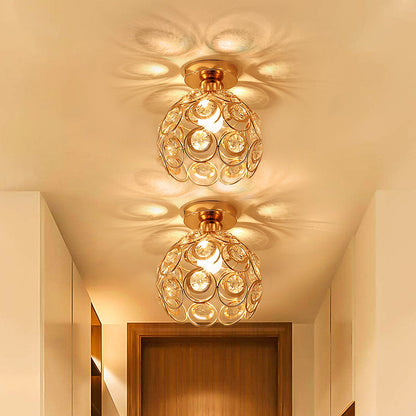 Lustra Vera, 1xE27, D18H15cm, Auriu, Metal si Cristal Lustre Clasice Default Title Alessandro Design