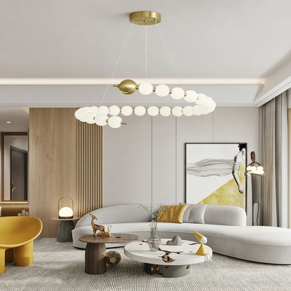 Lustră Suspendată LED Acril Aurelia 41W cu Telecomandă, Dimabilă, 3000K/4000K/6000K, Auriu, Metal și Acril Lustre LED cu Telecomanda Default Title Alessandro Design