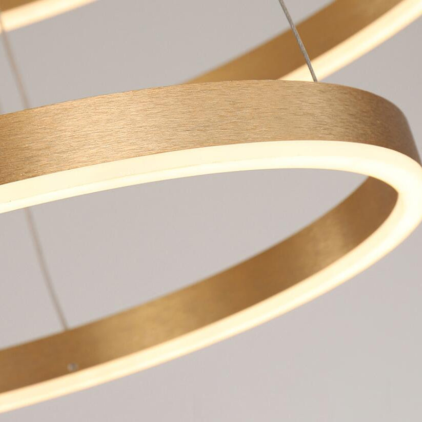 Lustra LED suspendata cu telecomanda CHRISTINE, 41W, 2 Cercuri, lumina Rece/Calda/Neutra, Dimabila, Auriu Lucios, Inaltime Reglabila Lustre LED cu Telecomanda Default Title Alessandro Design