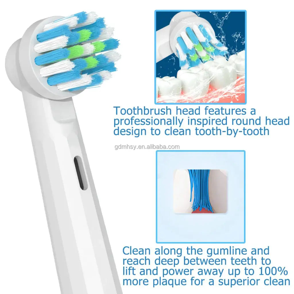 Rezerve periuta de dinti TB-20, compatibil cu Oral-B, Cross Action, 4 buc Ingrijire Personala Default Title Alessandro Design