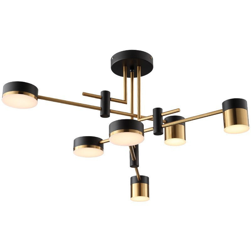 Lustra LED Moderna Ionitus 72W Negru si Auriu, Brate, Lumina Calda/Neutra/Rece 3000K/4000K/6000K, Metal si Acril Lustre LED cu Telecomanda Default Title Alessandro Design