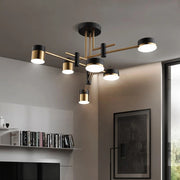 Lustra LED Moderna Ionitus 72W Negru si Auriu, Brate, Lumina Calda/Neutra/Rece 3000K/4000K/6000K, Metal si Acril Lustre LED cu Telecomanda Default Title Alessandro Design