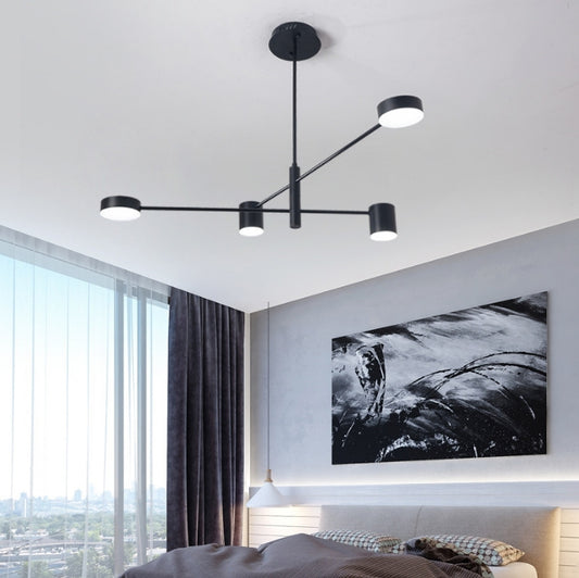 Lustra LED GALIOS 48W, 4 Elemente, lumina Rece/Calda/Neutra, Negru Lustre Moderne Default Title Alessandro Design