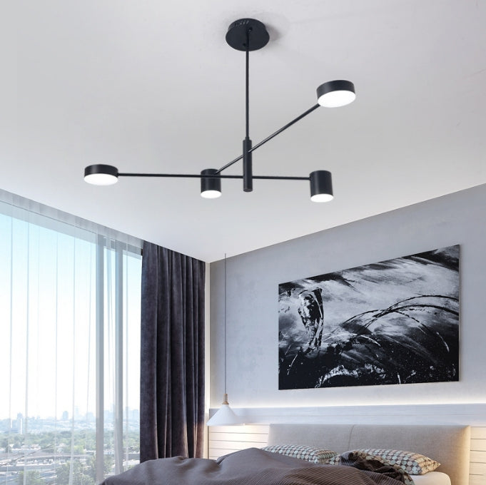 Lustra LED GALIOS 48W, 4 Elemente, lumina Rece/Calda/Neutra, Negru Lustre Moderne Default Title Alessandro Design
