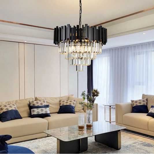 Candelabru Cristal BLOIS Magno 8x E14 D60 cm Negru Auriu Inaltime Reglabila Candelabre Cristal Default Title Alessandro Design