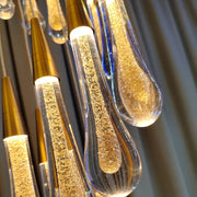 Candelabru Cristal LED Suspendat, 39W, Iustinian, Diametru 60cm, Inaltime Reglabila, Auriu, Metal si Cristal Candelabre Cristal Default Title Alessandro Design