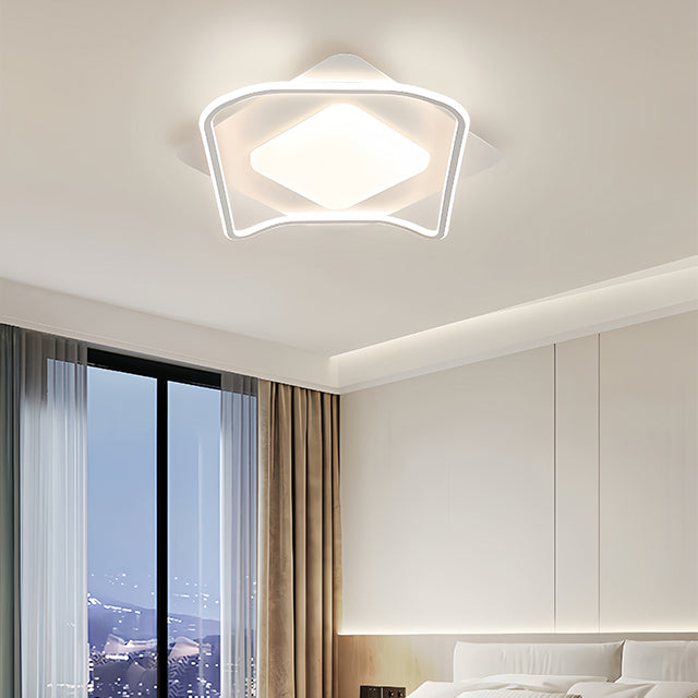Lustra LED cu telecomanda MODERNO 53W, 2 Patrate, lumina Rece/Calda/Neutra, Dimabila, Alb Lustre LED cu Telecomanda Default Title Alessandro Design