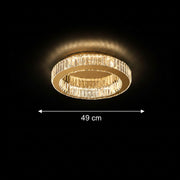 Lustra LED cu telecomanda si cristal VERTUS 18W, 30cm, Cerc, lumina Rece/Calda/Neutra, Dimabila, Auriu Lustre LED cu Telecomanda Default Title Alessandro Design