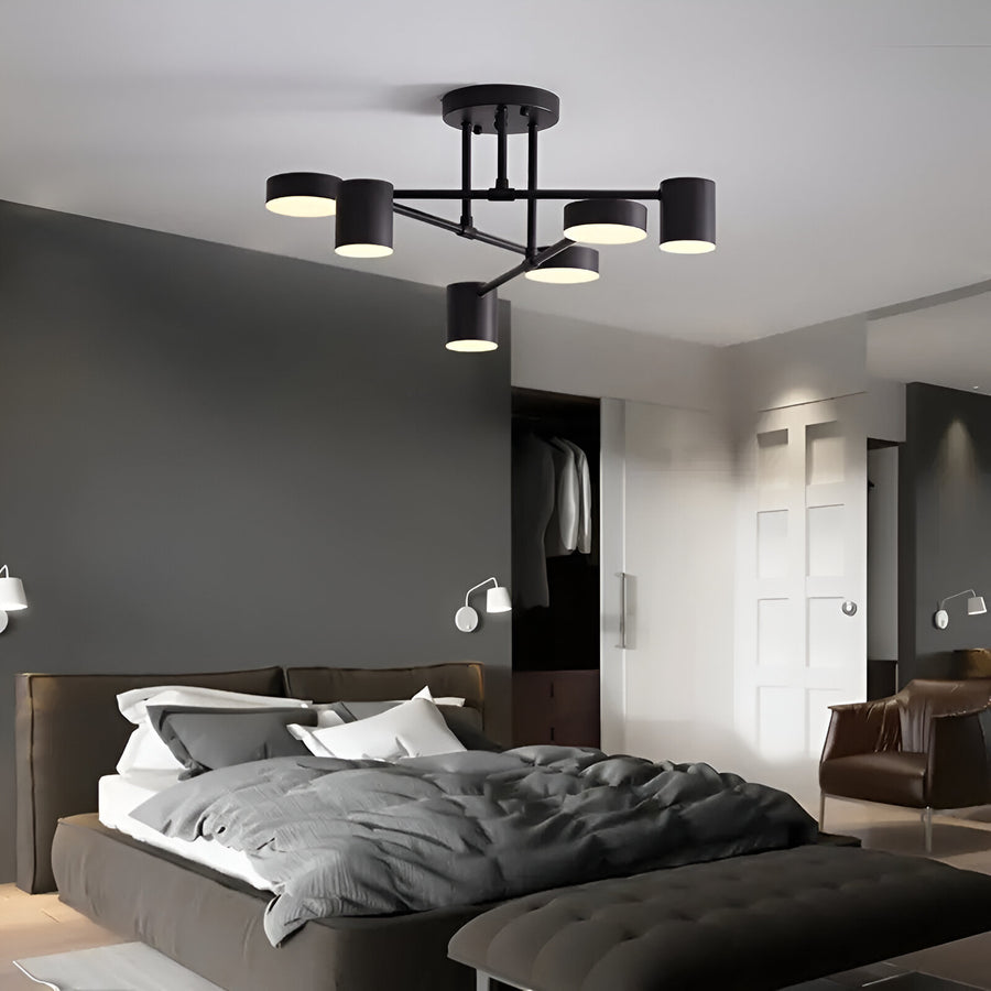 Lustra LED GALIOS 26W, 6 Elemente, lumina Rece/Calda/Neutra, Negru Lustre LED Aplicate Default Title Alessandro Design