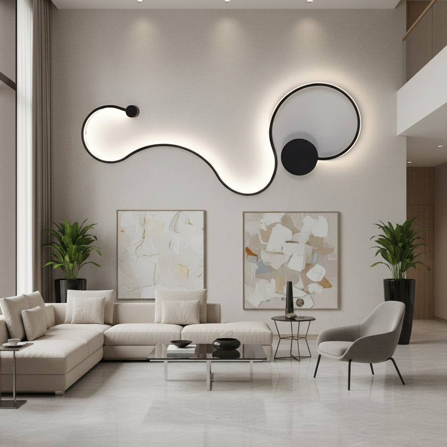 Aplica LED Delilah 36W Decorativa Lumina Rece/Calda/Neutra Metal si SIlicon Negru Aplice de Interior Default Title Alessandro Design