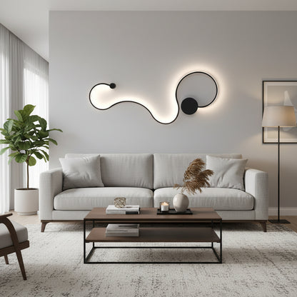 Aplica LED Delilah 36W Decorativa Lumina Rece/Calda/Neutra Metal si SIlicon Negru Aplice de Interior Default Title Alessandro Design