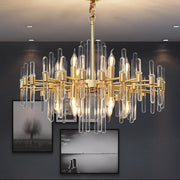 Candelabru Cristal CC850/620GD ,10xE14, 62X45cm, Inaltime Reglabila, Auriu Lucios, ,Design Elegant, Metal si Cristale Candelabre Cristal Default Title Alessandro Design