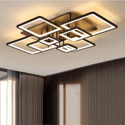 Lustra LED cu telecomanda ELLA 186W, 8 Patrate, lumina Rece/Calda/Neutra, Dimabila, Negru Lustre LED cu Telecomanda Default Title Alessandro Design