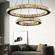 Lustra LED cu telecomanda si cristal PRISM LUMINIS 58W, 2 Cercuri, lumina Rece/Calda/Neutra, Dimabila, Crom si Alb, Inaltime Reglabila Lustre LED cu Telecomanda Default Title Alessandro Design