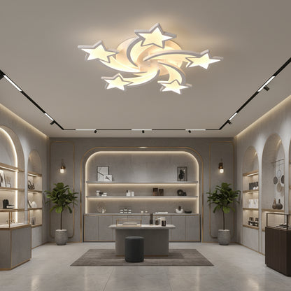 Lustra LED cu telecomanda IPOMOEA 85W, 5 Stele, lumina Rece/Calda/Neutra, Dimabila, Alb Lustre LED cu Telecomanda Default Title Alessandro Design