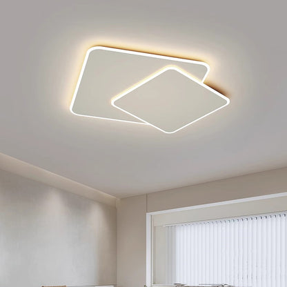 Lustra LED cu telecomanda FUTURA LUMINA 66W, 2 Patrate, lumina Rece/Calda/Neutra, Dimabila, Alb Lustre LED cu Telecomanda Default Title Alessandro Design