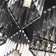 Lustra Clasica Moderna Sasha, LC117/5BK, 5x E27, Metal si Cristal, Negru, Abajur Lustre Clasice Default Title Alessandro Design