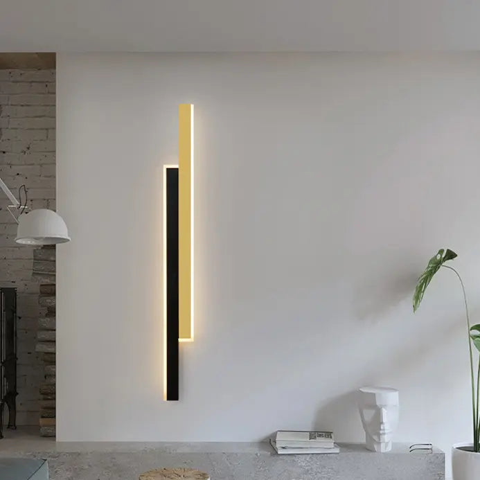 Lustra LED LINIUS 29W, 2 Elemente, Liniara, Lumina Calda/Neutra/Rece, Auriu Negru Aplice de Interior Default Title Alessandro Design